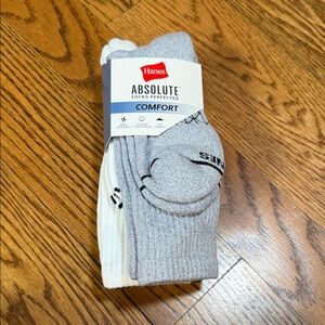 Hanes Men's Athletic Socks in Gray and White